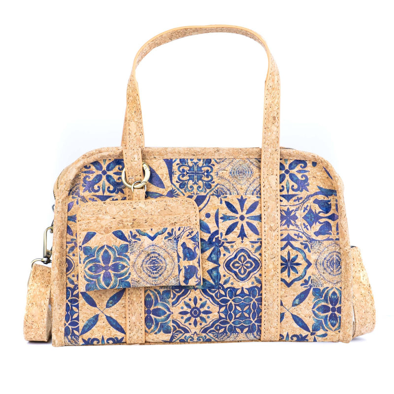 Cork Handbag – Floral & Mosaic Design, Eco-Friendly Elegance BAGD-342