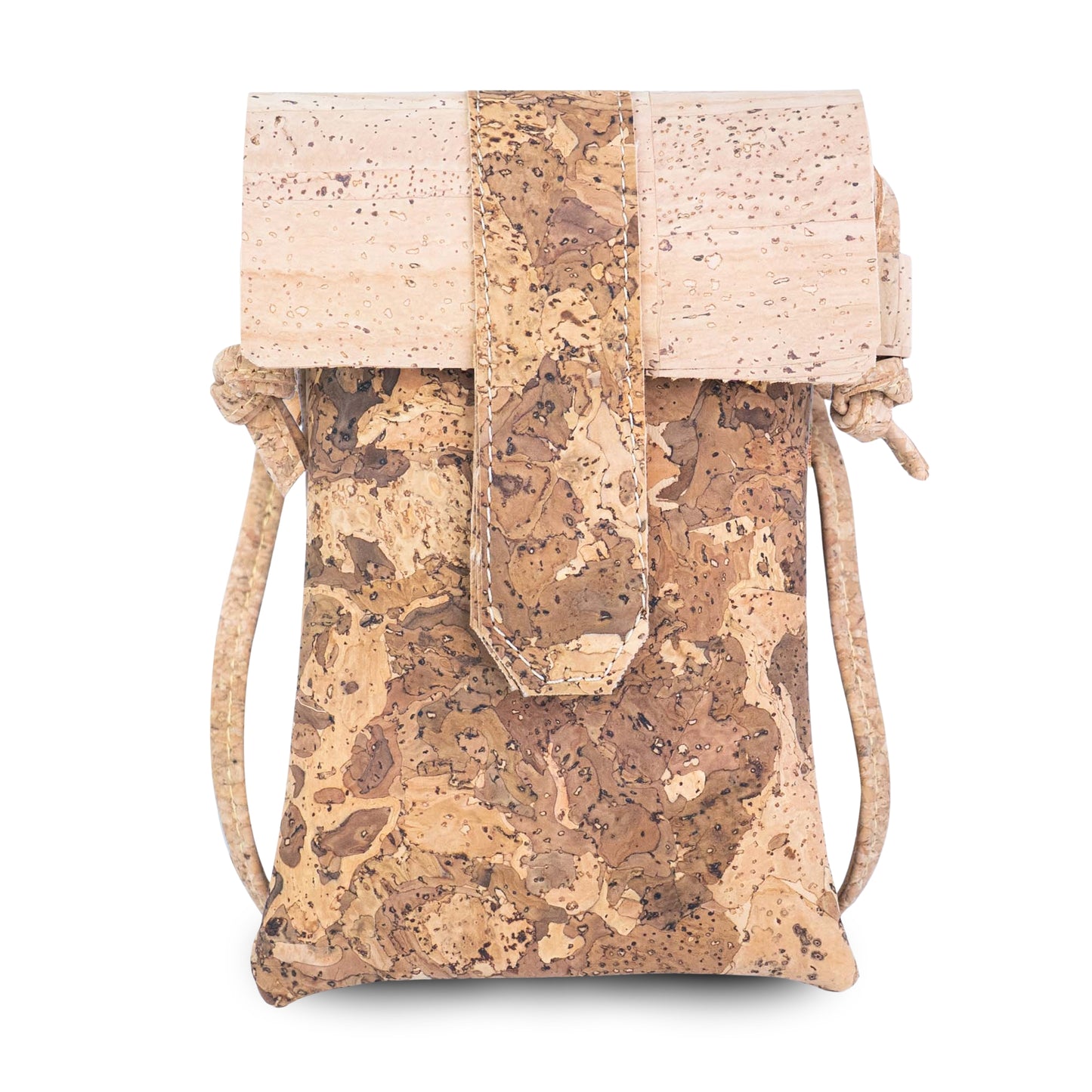 5pcs | Cork Phone Crossbody Bag | Flip Flap, Magnetic Snap & Side Zip — BAGP-372
