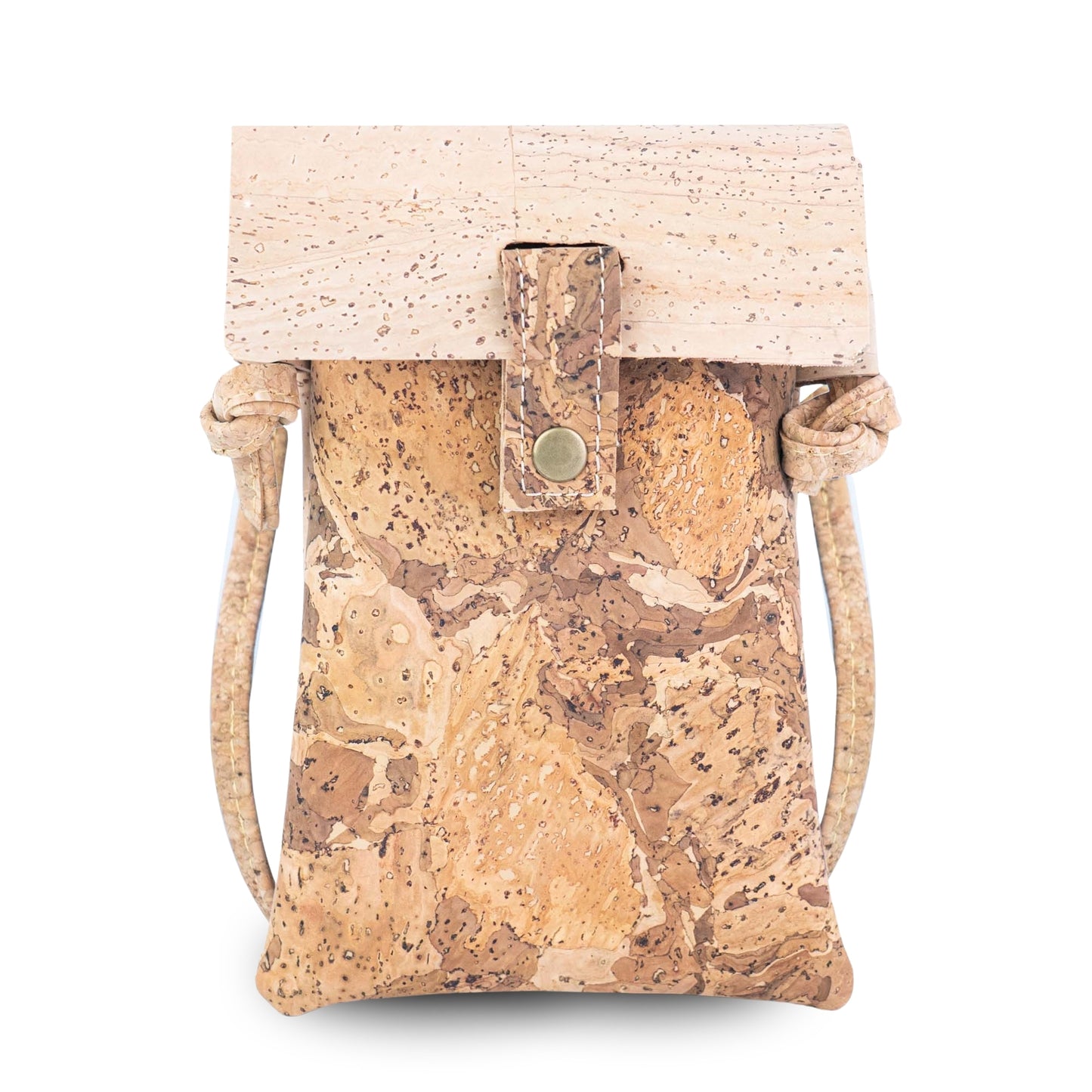 5pcs | Cork Phone Crossbody Bag | Multicolor Patchwork, Snap Closure & Cork Strap BAGP-370