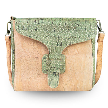 Compact Cork Crossbody Bag with Decorative Flap BAGP-397