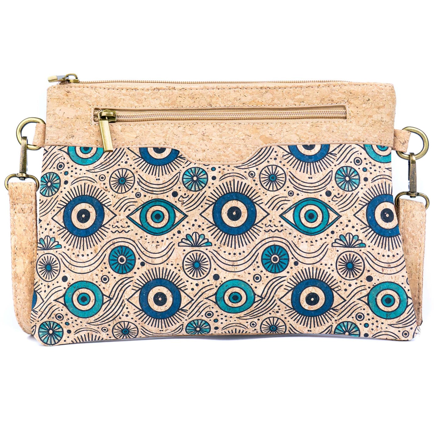 Printed Natural Cork Crossbody Bag & Clutch BAG-2396