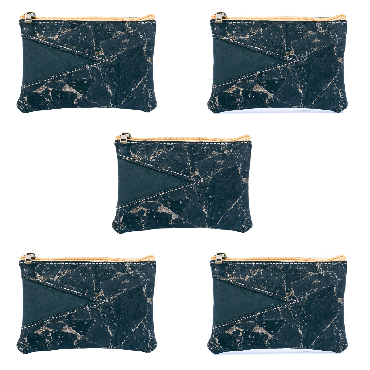 Black Cork Coin Purse with Gold Vein Design BAGP-296(5units)