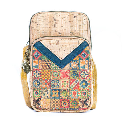 Cork Patchwork Embellished Women's Phone Pouch BAGD-552