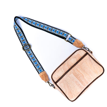 Ladies' Natural Cork Crossbody Bag with Wide Shoulder Strap BAGP-164