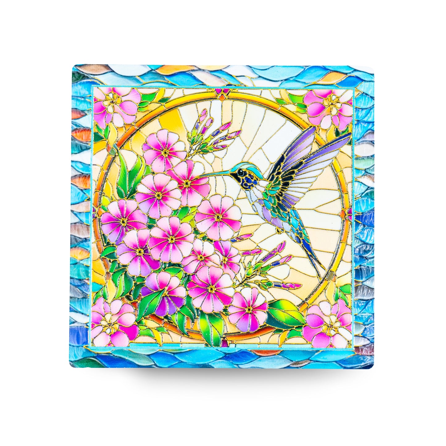 Embossed Ceramic Tile Coasters with Cork Backing L-1135-12（12units）