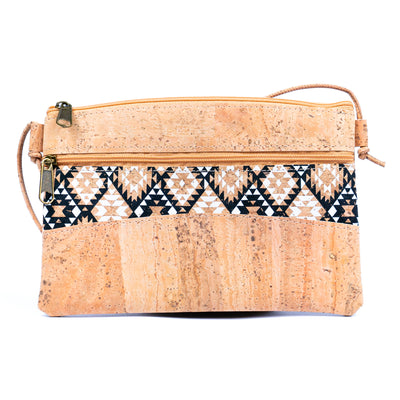 Boho-Chic Cork Cell Phone Pouch with Geometric Accents BAGP-260 (5units）
