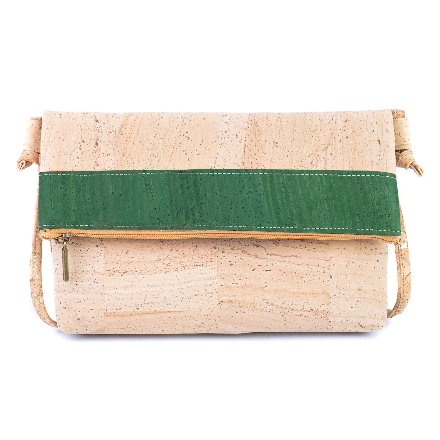 Cork Crossbody Bag with Zipper - Vegan Shoulder Bag BAGP-355