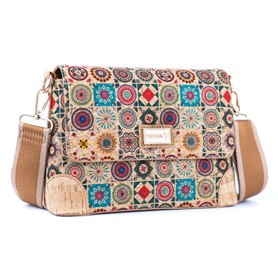 Elegant Printed Cork Crossbody Bag for Women BAGD-587