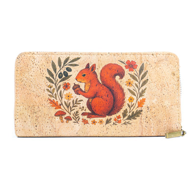 Cork Wallet with Wrist Strap – Dog, Cat, Fox & Squirrel Designs BAG-2020-ABCD