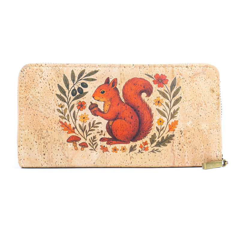 Cork Wallet with Wrist Strap – Dog, Cat, Fox & Squirrel Designs BAG-2020-ABCD