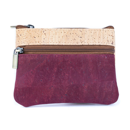 Minimalist Cork Coin Purse with Dual Zippers BAG-2354