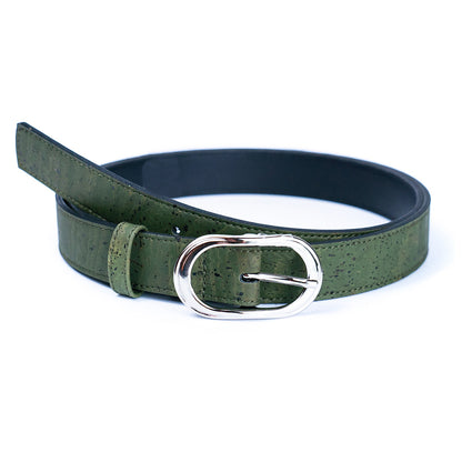 Ladies’ Vegan Cork Belt with Silver Buckle L-1061