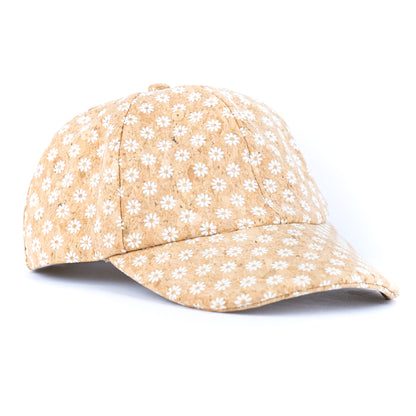 Women’s Cork Baseball Cap with Daisy Print L-1124