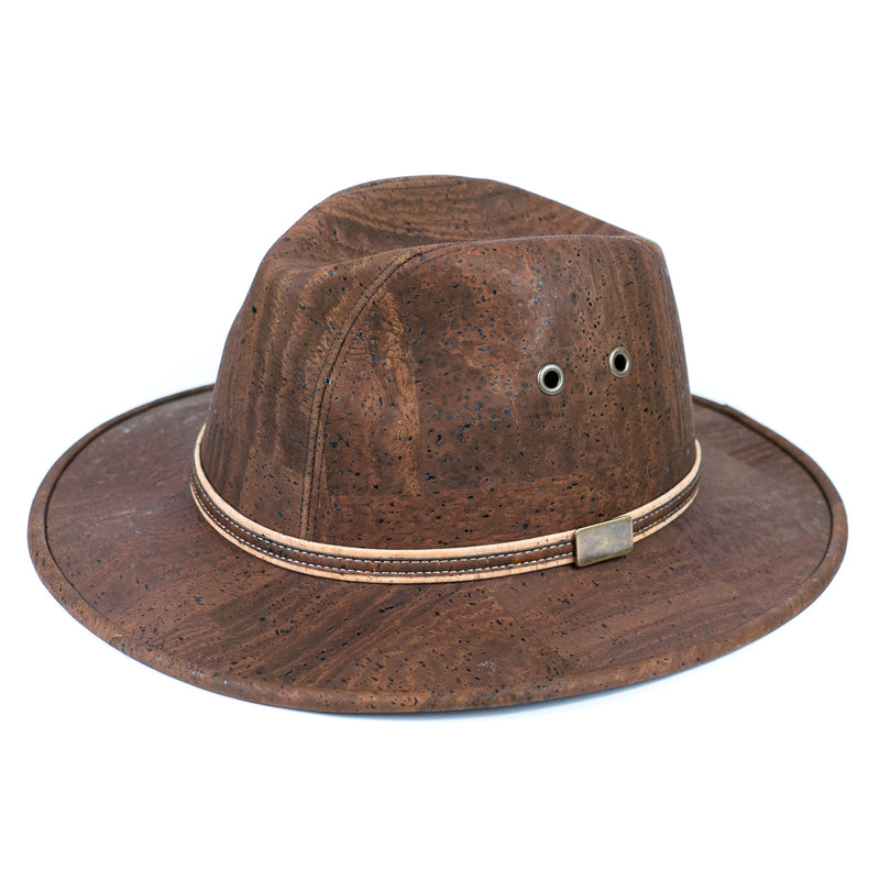 Black and Brown Tobacco-Toned Cork Cowboy Hat, 22.8 Inches (58 cm) Interior  L-1071