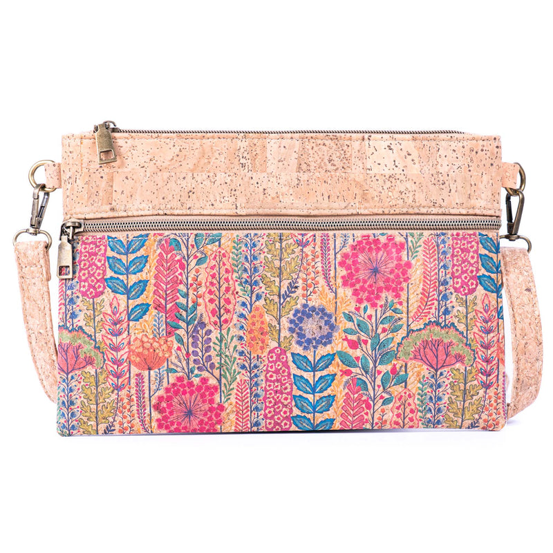 Eco-Friendly Natural Cork Sling Bag with Mosaic Patterns BAGD-598