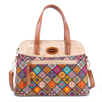 Floral Printed Cork Handbag & Crossbody Bag BAGD-588