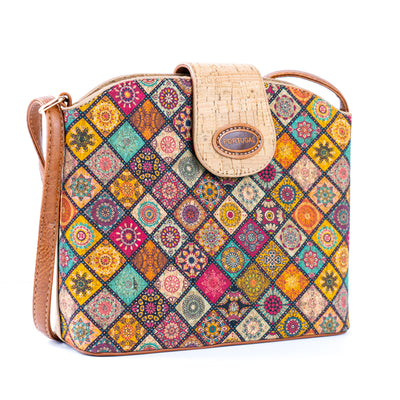 Floral Printed Cork Crossbody Bag BAGD-597