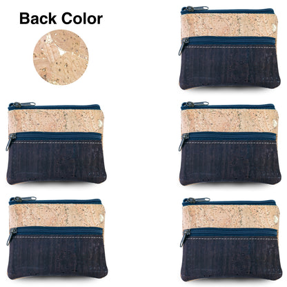 Lisbon Cork Coin Purse with Two Zip Pockets – Pack of 5 | BAGP-289C