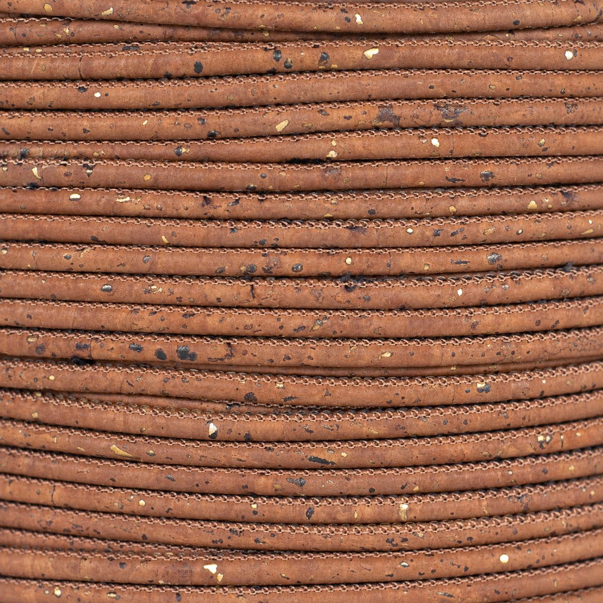 3mm Round Cork Cord - Brown with Gold Flecks - COR-668 (10 Meters)