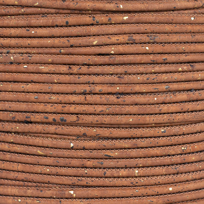 3mm Round Cork Cord - Brown with Gold Flecks - COR-668 (10 Meters)