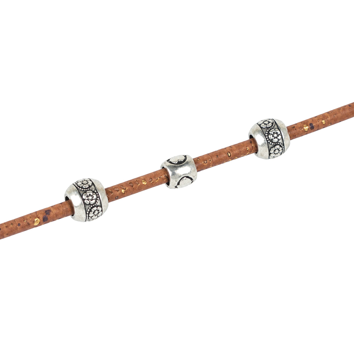 3mm Round Cork Cord - Brown with Gold Flecks - COR-668 (10 Meters)