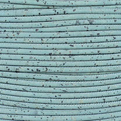 3mm Round Cork Cord - Light Blue - COR-670 (10 Meters)