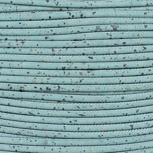 3mm Round Cork Cord - Light Blue - COR-670 (10 Meters)