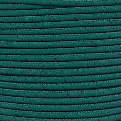 3mm Round Cork Cord - Dark Green - COR-675 (10 Meters)