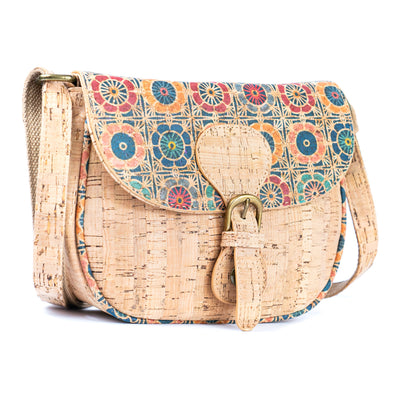 Flash Sale-Floral Printed Cork Crossbody Bag for Women BAGF-091