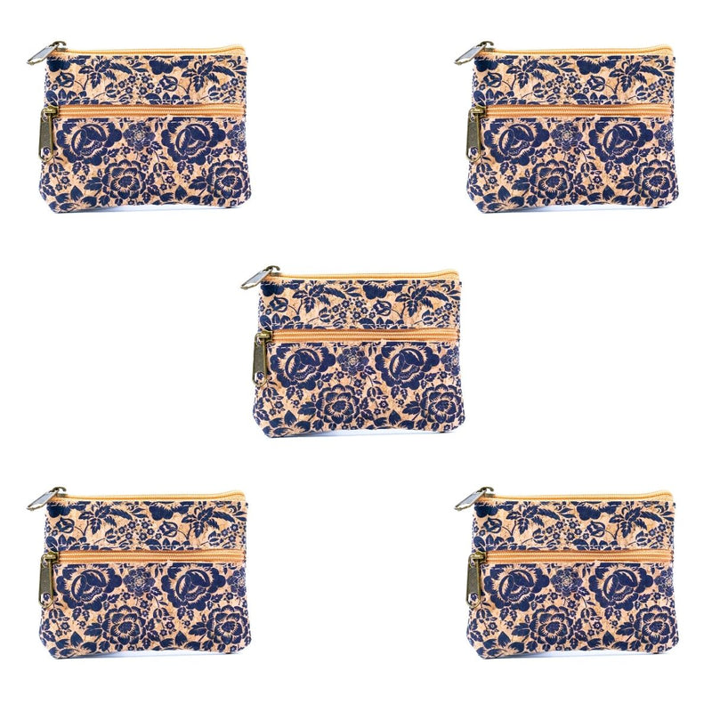 Double Zipper Cork Coin Purse  (5units) BAGP-264