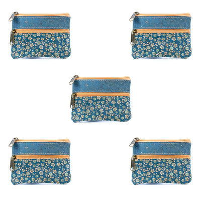 Double Zipper Cork Coin Purse  (5units) BAGP-266