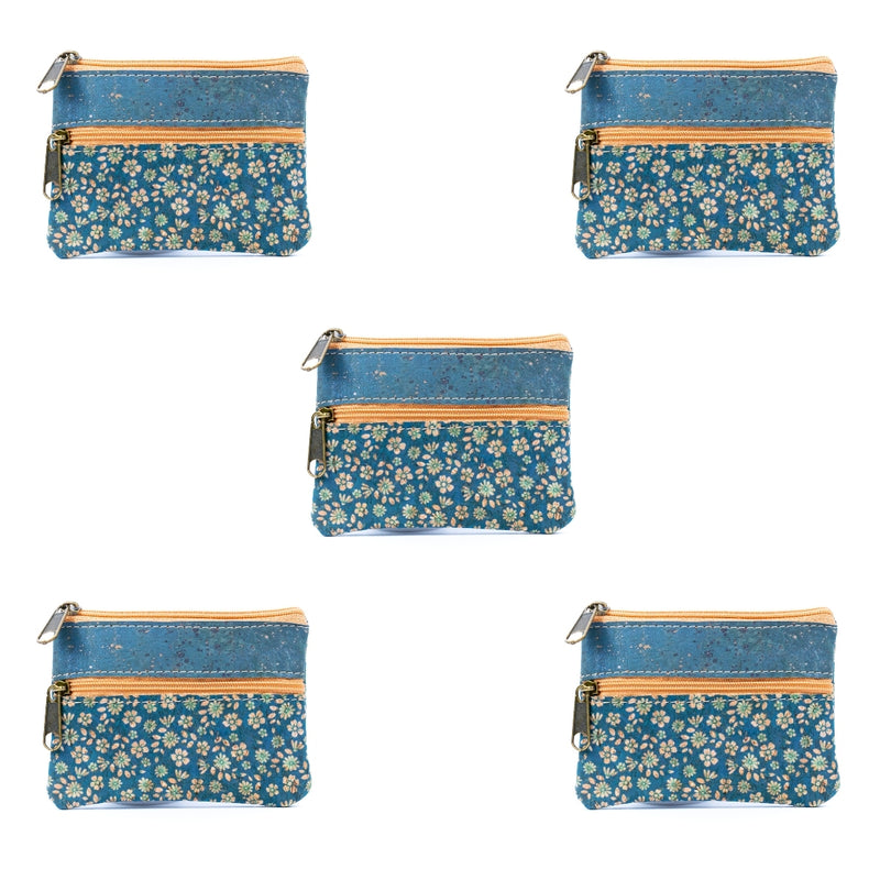 Double Zipper Cork Coin Purse  (5units) BAGP-266