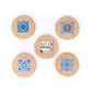 (5units)Vintage Cork and Ceramic Tile Coaster Cup Pad L-069