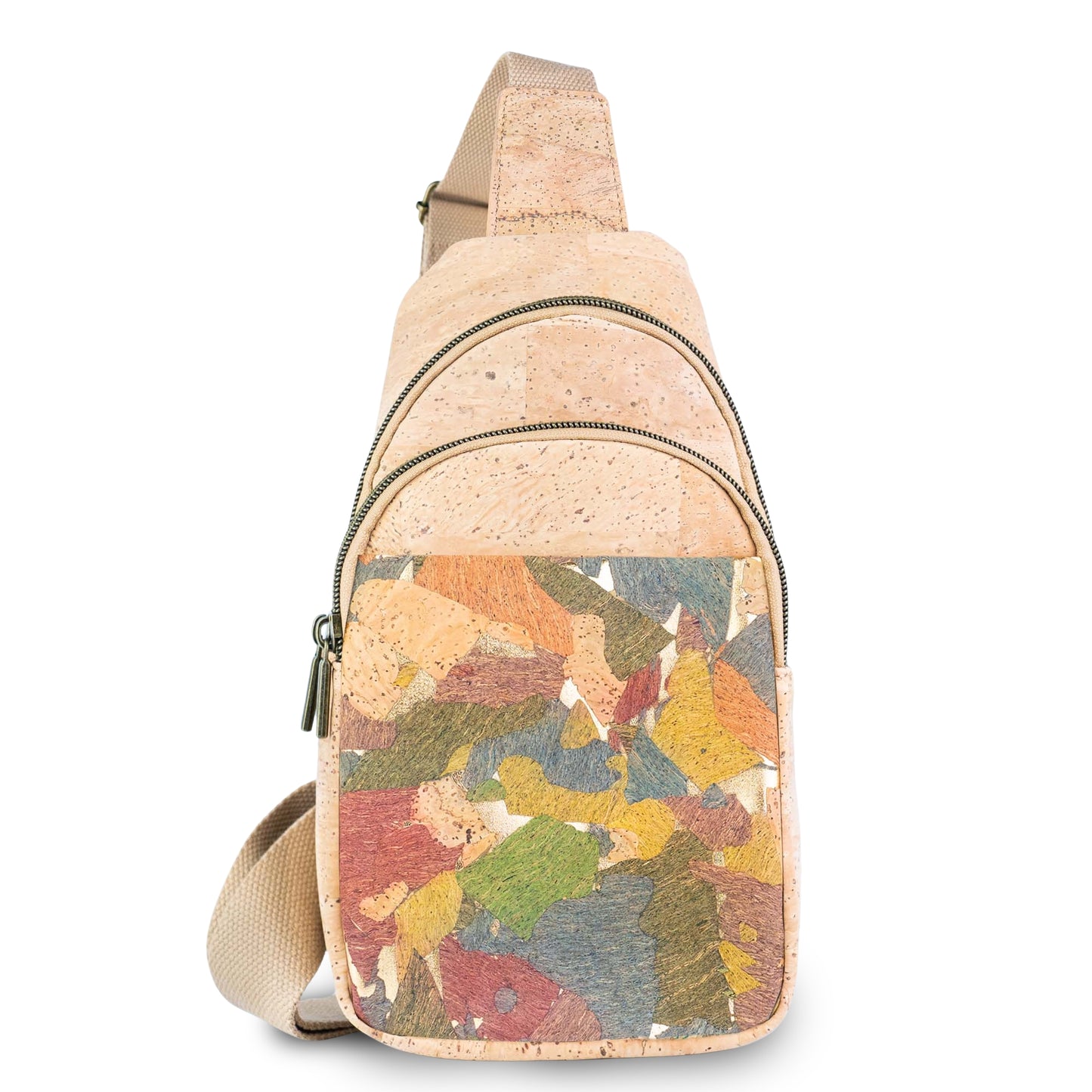Cork Sling Bag — Unisex Crossbody Bag in Natural Cork | Vegan & Eco-Friendly BAG-2399