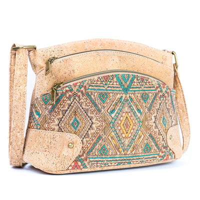 Three-Line Zipper Women's Cork  Crossbody Bag BAGD-555