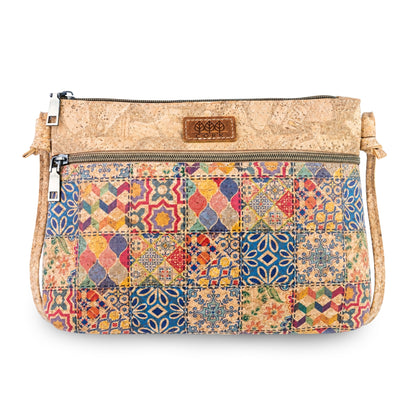 Slim Cork Crossbody Bag with Printed Design BAGD-663