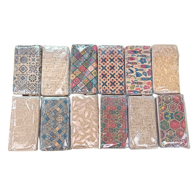 Natural cork with flower pattern zipper women wallet BAGD-589（12units）