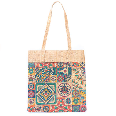 Flash Sale Mandala Print Cork Women's Tote Shopping Bag