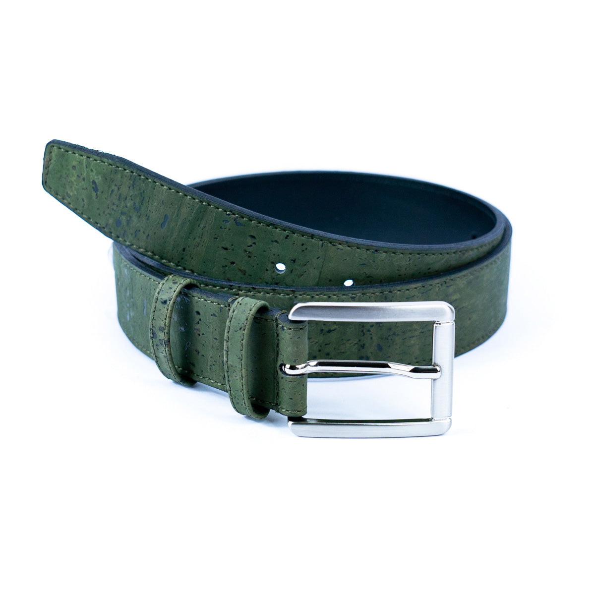Men’s Cork Belt with Silver Rectangular Buckle L-1039
