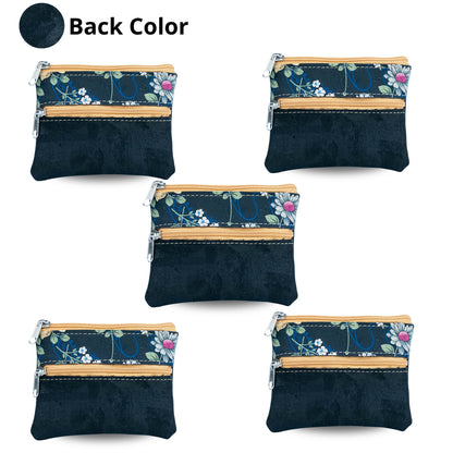 Dual Zip Cork Coin Pouch BAGP-333 (5 Units) RANDOM PATTERN