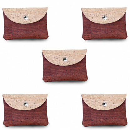 5pcs Natural Cork Coin Purses with Snap Closure BAGP-384