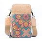 Natural Cork Women's Crossbody Phone Bag with Triple Zipper Design BAG-2311