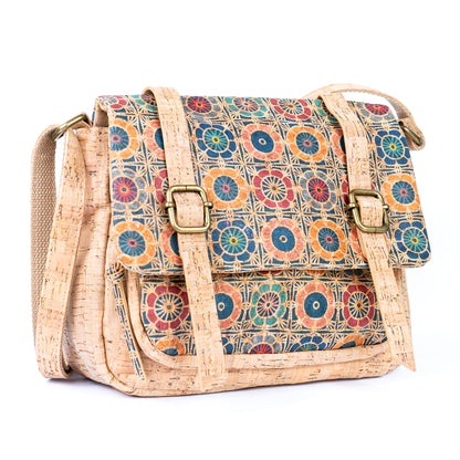 Printed Cork Messenger Crossbody Bag — BAGD-630