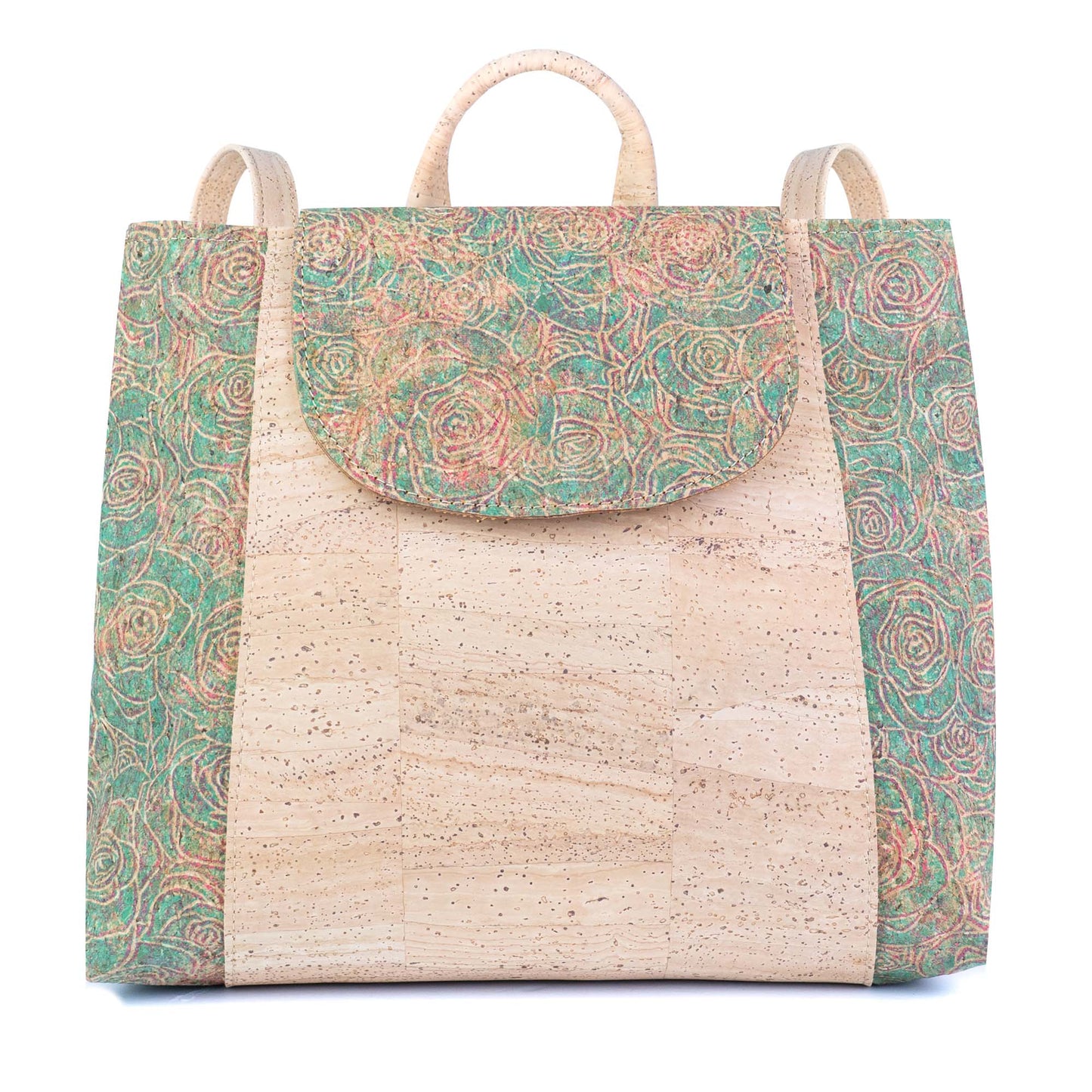 Vegan Cork Backpack with Flap Closure
