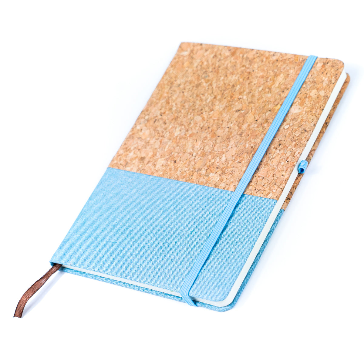 Canvas and Cork Fusion Notebook in Black, Gray, Blue, and Green L-1010