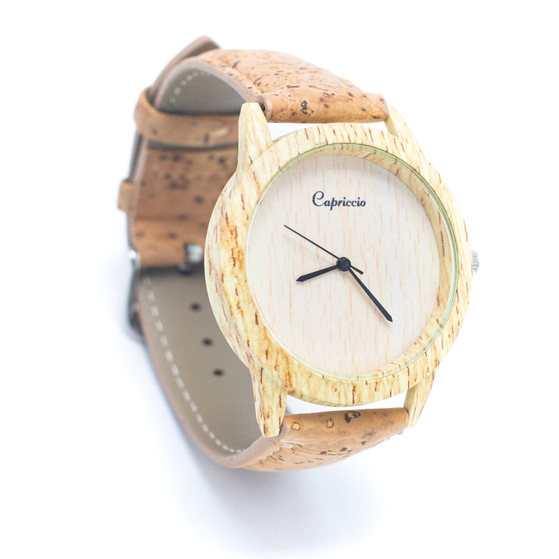 Stylish Casual Watch with Natural Cork Watch Strap WA-334-C