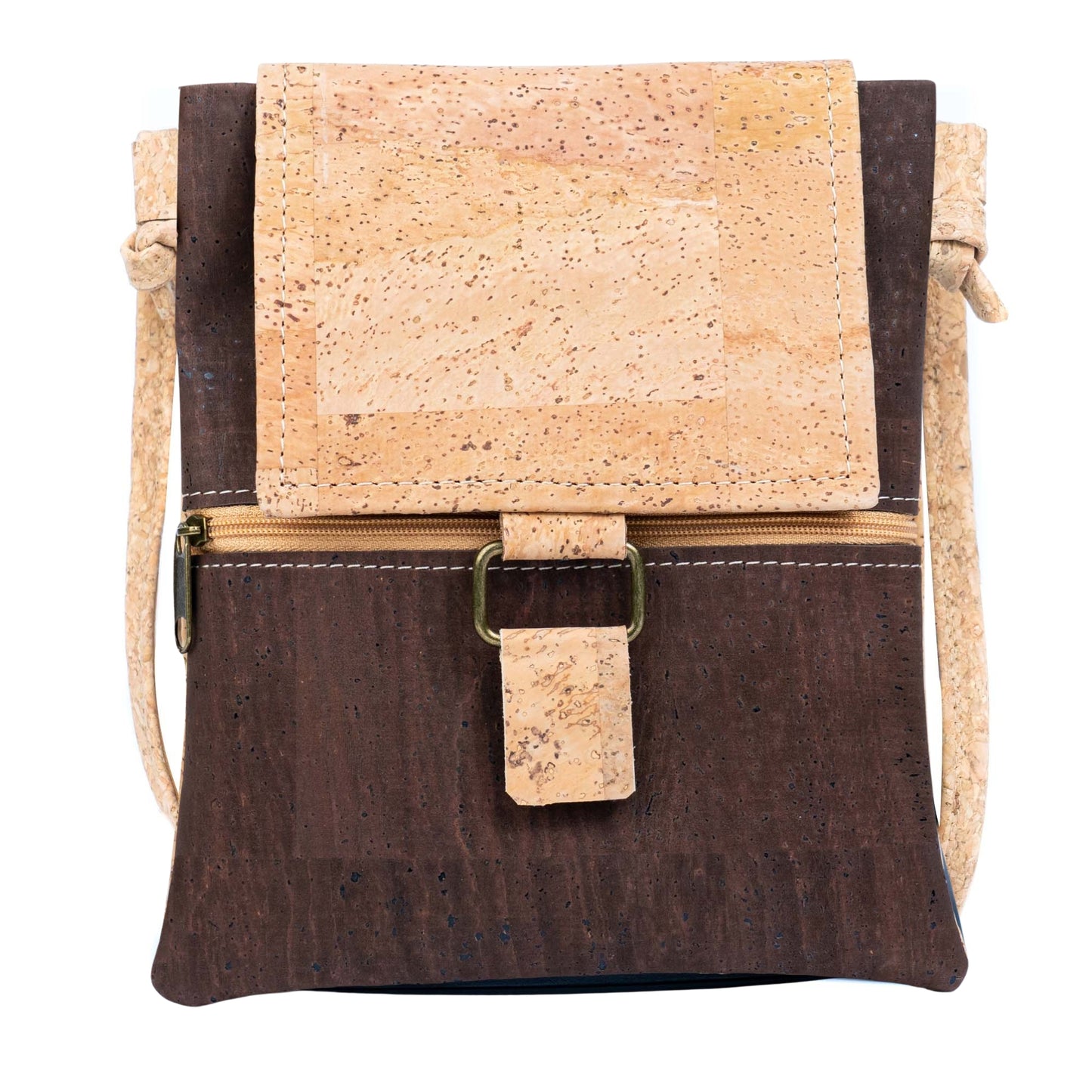 Cork Crossbody Bag - Vegan Fold-Over Messenger Bag BAGP-346