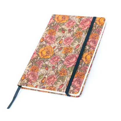 Cork Notebook with Mosaic and Floral Designs L-1157
