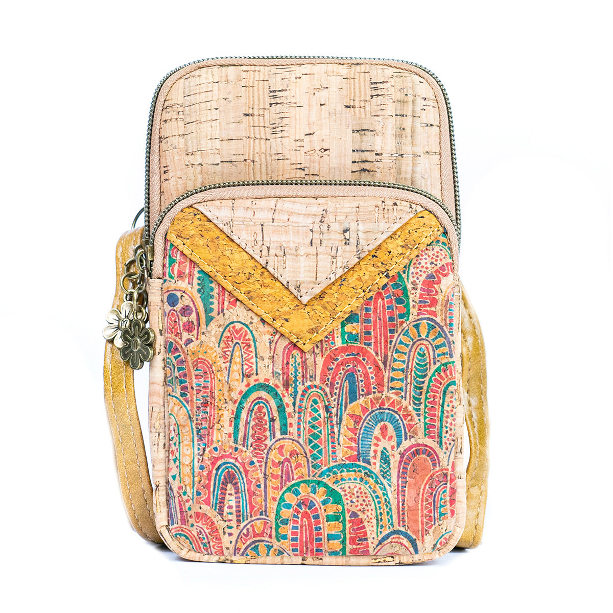 Cork Patchwork Embellished Women's Phone Pouch BAGD-552