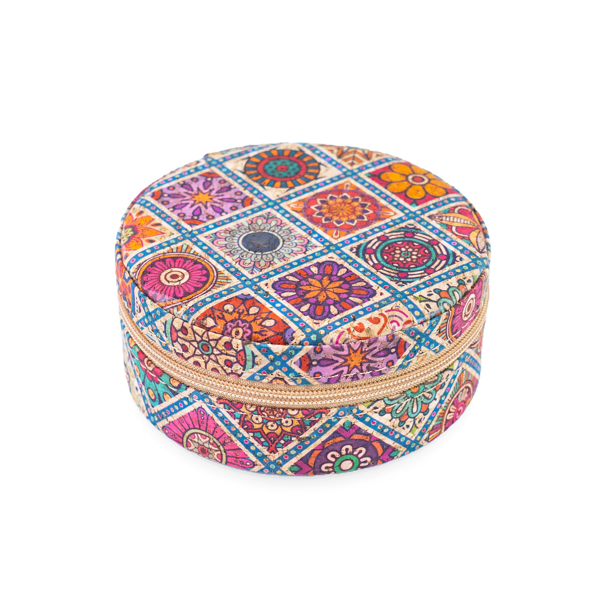 Round Tile Cork Jewelry Box L-1226